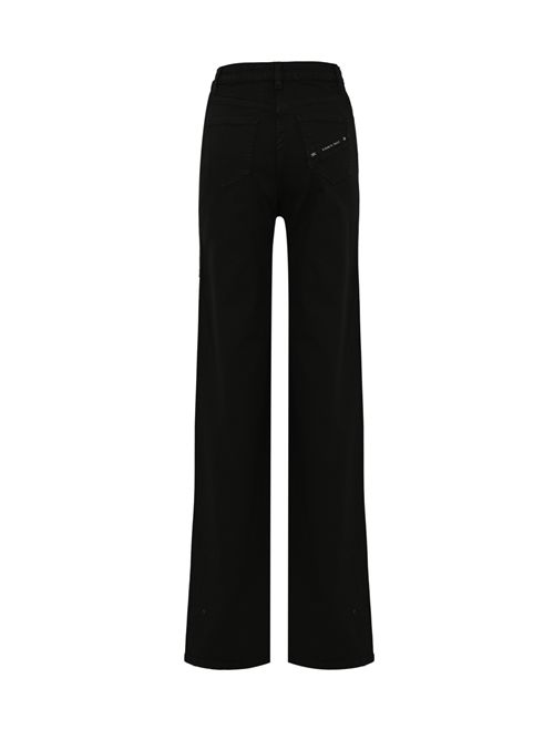 Jeans a palazzo con dettaglio logo Nero Elisabetta Franchi | PJ23N61E2110